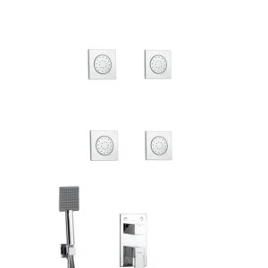 MITIGEUR DE DOUCHE ENCASTRÉ HYDROMASSAGE AVEC POMMEAU DE DOUCHE MURAL EL JEM - Sopal