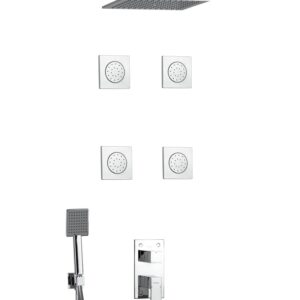 MITIGEUR DE DOUCHE ENCASTRÉ HYDROMASSAGE AVEC RAIN SHOWER MURAL EL JEM - Sopal