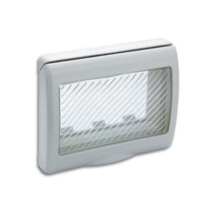 PLAQUE ETANCHE ENCASTREE RECT 1-3 MODULES 45S43 BLANC SOMEF